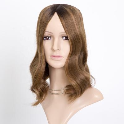 China Customized natural wave hair toppers hairpiece woman silk top wefted back hair topper for sale