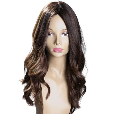 China Jewish Remy Human Hair 18inch 150% Density Balayage Wig European Remy Hair Topper Hot Brown Silk Topper Jewish for sale