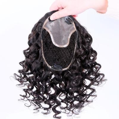 China Wholesale mono base with fishnet hair pieces spare virgin european hair topper for women 6*7