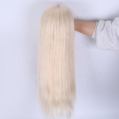 China New Arrival 5X5 18 Inches Silky Straight Jewish Wig European Virgin Hair Wigs Silk Head 60# Inches for sale