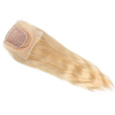 China Gold and Blonde Mixed 20inch Beach Hair 45g 12.5*15cm Lace Up Basic Silk Top Closure Super Long Hair Pieces for sale