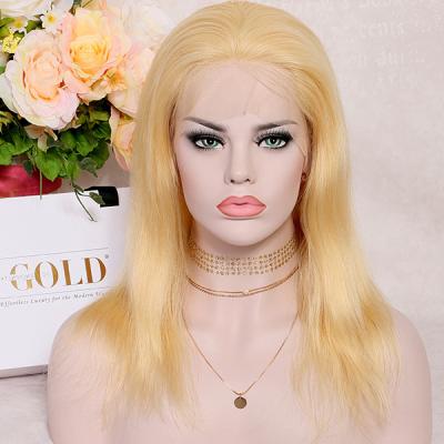 China Factory Wholesale Price 100% Virgin Human Hair #613 Blonde Straight Full Lace Wigs for sale