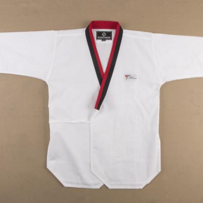 China Goods Customized Martial Arts Taekwondo Uniform Uniform Kids White Poomsae Cotton Taekwondo Uniforms for sale