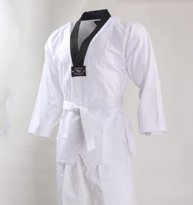 China Polyester/Cotton Best Seller BLACK COLLAR WTF LE TAEKWONDO UNIFORM for MASTER for sale