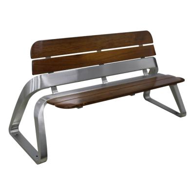 China Traditional Hot Sale Outdoor Park Street Furniture Steel And Wood Bench Without Armrest for sale