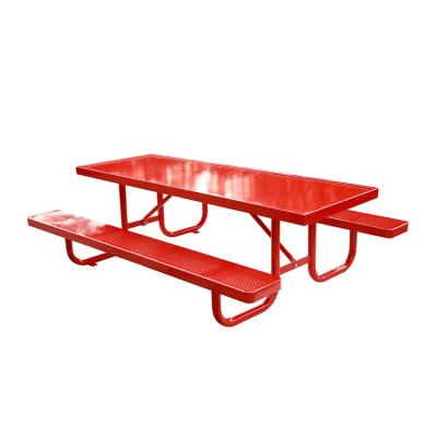 China Wholesale Outdoor Modern Factory Metal Dining Table Garden Picnic Table and Bench Patio Beer Table for sale