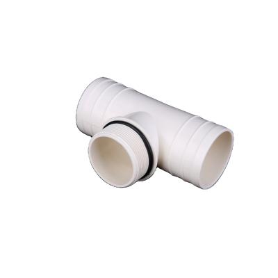 China Plastic Irrigation Drop Garden Drip Farm Irrigation Equal 3 Way Water PVC Agricultural Hose Fitting With One Valve 50mm*M53 for sale