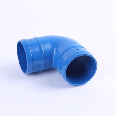 China Garden Irrigation Manufacturer Wholesale Layflat Hose Irrigation Connector 63mm 90 Degree Elbow for sale