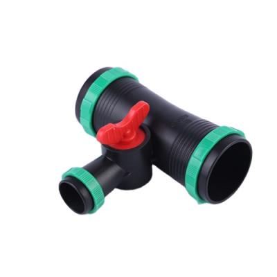 China Garden irrigation factory price irrigation connector 50*28 mm cross &tee valve irrigation valve for spray hose for sale