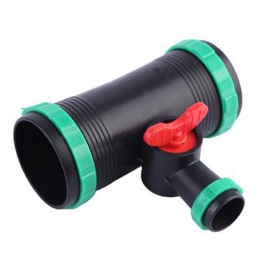 China Garden Irrigation Factory Price Irrigation Connector 63*28mm Tee Valve Irrigation Valve For Spray Hose for sale