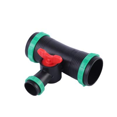 China Irrigation System 50 mm* 28mm Tee Valve Irrigation Joint Garden Irrigation Factory Price for sale