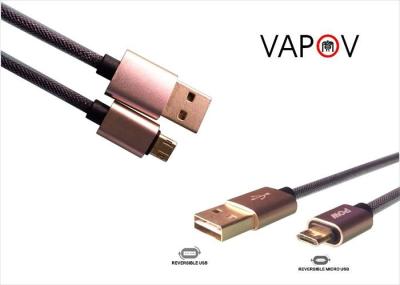 China Datos y carga echados a un lado dobles reversibles del cable del Usb del micrófono USB en venta