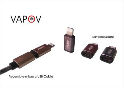 China Dados tomados partido dobro Pluggable do cabo do Usb que carregam e que iluminam o cabo frente e verso do Usb do adaptador à venda