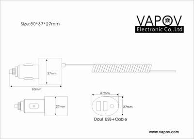 China 2 Hafen USB ein Drahtseilbahn-Ladegerät für iPhone/Smartphone/GPS DC12 - 24V zu verkaufen