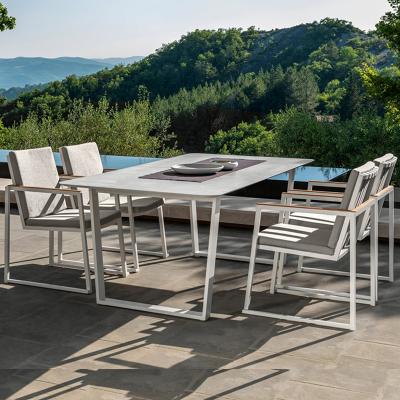 China Modern Garden Patio Modern Metal Furniture Set Outdoor Sectional Factory Supply Best Selling Table Chair for sale