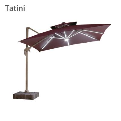 China Modern Garden Restaurant 360 Tilted Outdoor Patio High Quality Luxury Rectangular Cantilever Commercial Hotel Parasol Umbrella for sale