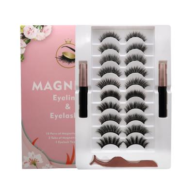 China Cruelty Free Magnetic False Mink Magnetic Lashes Magnetic Silk Free Magnetic Lashes 10 Set Vegan Eyelash for sale