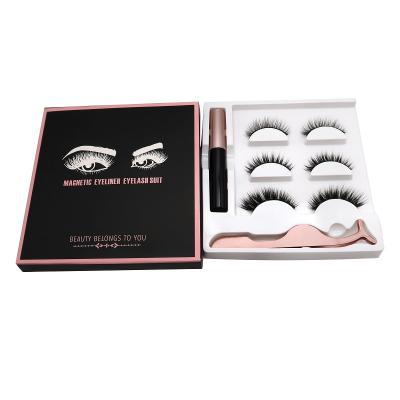 China Cruelty Free Silk Cruelty Free Faux Mink Vegan Fashion Magnetic Eyelash Set With Magnetic Eyeliner for sale