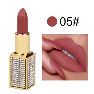 China Dolovebeauty factory waterproof cosmetic wholesale diamond package tube waterproof nude lipstick for sale