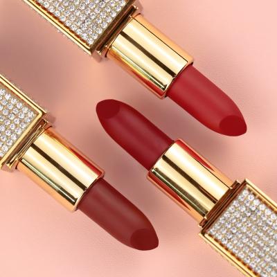 China Dolovebeauty factory waterproof cosmetic wholesale diamond package tube waterproof nude lipstick for sale