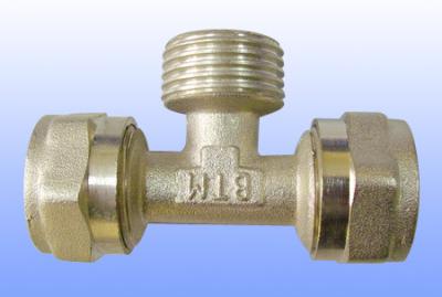 China compression brass fitting male tee for PEX-AL-PEX for sale