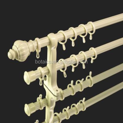 China Decorative cheap metal home curtain white wooden curtain rods rod finials, cast iron curtain rod for sale