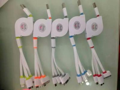 China long to short changing high speed cable 4 in1 USB cable for iphone ,samsung & v3 for sale