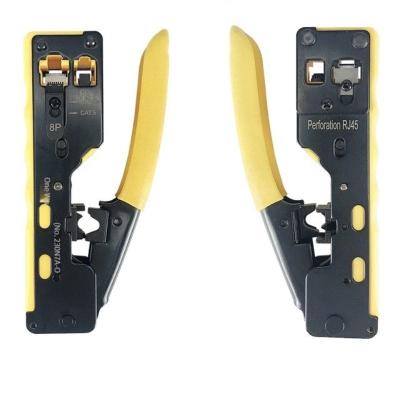 China Tool Connectors Ez Through-hole Drilling Dual-Use Type 7 rj4512 CAT7 Box To Dovetail To Clamp Yellow Type 7 Mesh Pliers for sale