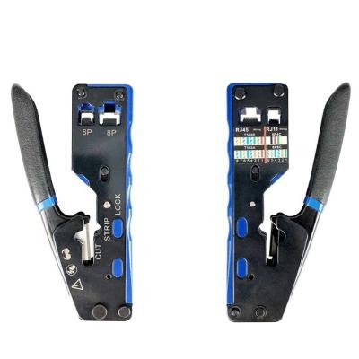 China New Professional Super Dual Function Class 6 Class 5 Network Cable 8P6P Portable Vertical Crimping Pliers Tool Connectors With Wire Stripping And for sale