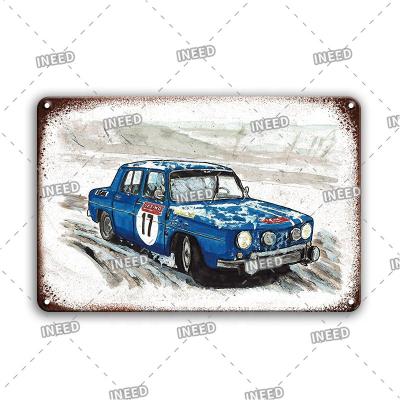 China Custom Metal Wall Decor Car Tin Signs Vintage Metal Plaque Metal Wall Signs New Europe Retro Designs for sale