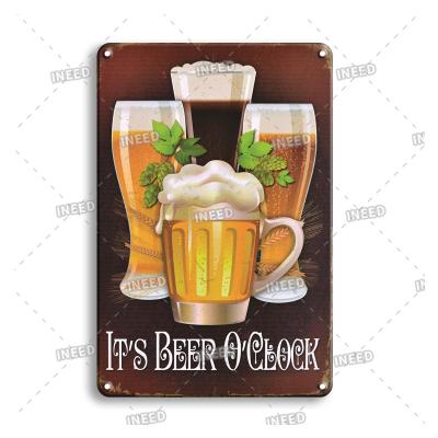 China Europe Vintage Tin Sign Wall Decoration Beer Tin Sign Dish Bar Restaurant Home Decor Metal Signs Retro for sale