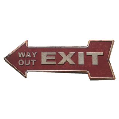 China Europe Hot Sales Motor Garage Oil Gas Station Arrow Signs Retro 3d Embossed Arrow Shaped Metal Plate Tin Sign for sale