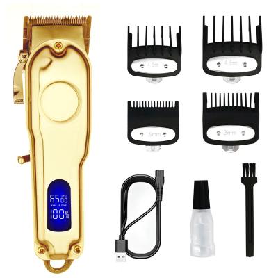 China New High Quality LED Display Barber All Metal Cordless Household Design Electric Clipper For Men for sale