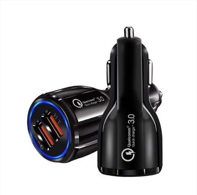 China New Product 30W LED Indicator Car USB Charger Dual Port 3.0 Adapter Fast Charging Fast Car For iPhone 13 12 8 7 Pro Se 11 XR Max Xs for sale