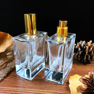 China Personal Care Luxury Glass Bottle 50ml 50ml Empty Perfume Bottles With Aluminum Spray Pump Cap for sale