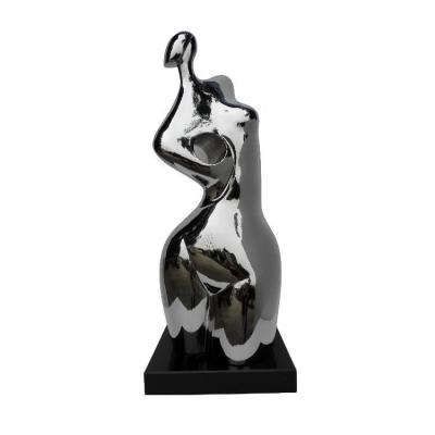 China Metal Lady Abstract Statue Professional Teams Crafted Stainless Steel Horse Sculpture for sale