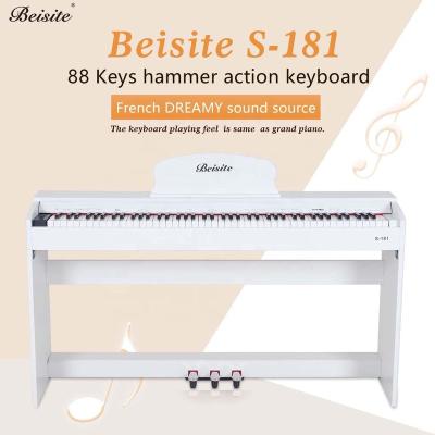 China WOODEN PIANO WITH 88 KEYBOARD HAMMER ACTION B81 145x45x43cm for sale