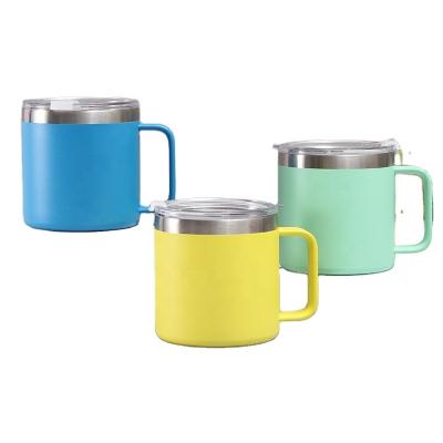 China Double Wall Stainless Steel PORTABLE Insulated Travel Coffee Cup Slider Lid And Straw For Coffee Tea Water for sale