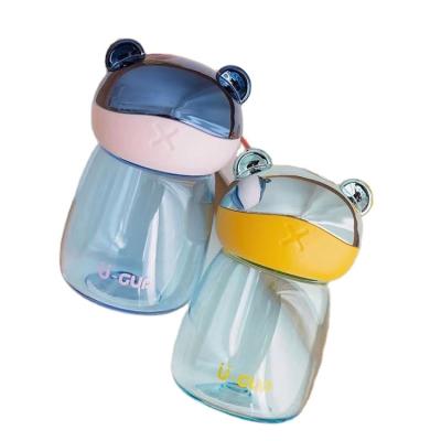 China Durable Tritan Material Wear Resistant Drop Mini Vivid Color Space Bear Buckle Strap Cup 150mL Hanging Portable Water Cup for sale