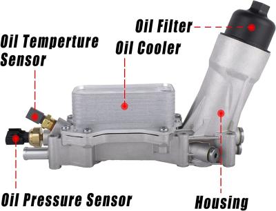 China 68105583AF Aluminum Engine Oil Cooler Oil Filter Housing Kit With Gaskets for sale