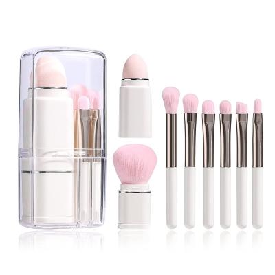 China Angular Blush Wholesale 8 in 1 Portable Personalized Vegan Custom Make Up Sponge 8Pcs Mini Travel Makeup Brush Portable Brushes Set for sale