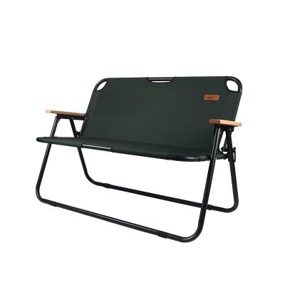 China Modern Portable Outdoor Wooden Folding Chair Kermit Chairs Beach Fishing Picnic Double Folding Camping Chair for sale