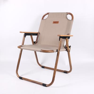 China Logo Modern Outdoor Armrest Aluminum Folding Camping Chair Customized Portable Picnic Wood for sale