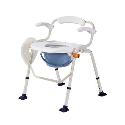 China Good Quality Convenient 3 Functions Transfer Chair With Height Adjustable Folding Commode Chair for sale