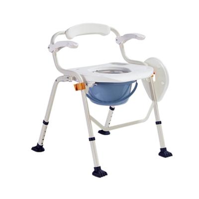 China Rehabilitation Commode Supplies Elderly Folding Toliet Chair Steel Commode Chair for sale