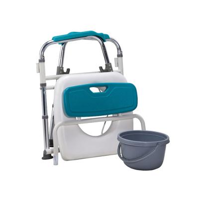 China Lightweight Commode Commode Chair With Backrest And Armrest Folding Toilet Chair For Elderly for sale