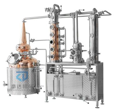 China food & Beverage Factory Juniper Distiller 500L 1000L Red Copper Alembic Whiskey Distillation Machine for sale