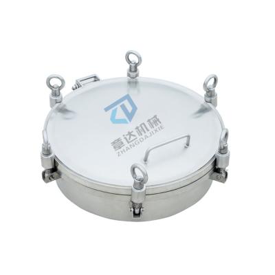 China Machinery repair shops flange manhole dn200 dn300 custom-made304/316 stainless steel sanitary round manhole cover for sale