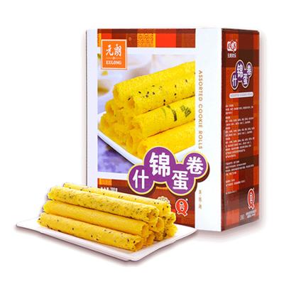 China Healthy Low-CARB Factory Supply 380g Gift Snack Egg Cookies Dessert Egg Cookie Rolls for sale