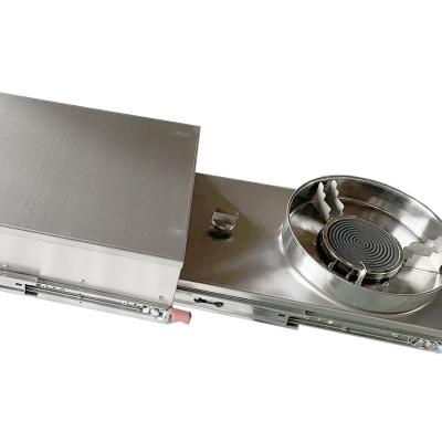 China Safety Stainless Steel Single Burner Gas Stove Up And Down Combo With Tempered Glass Lid For RV Caravan Yacht for sale